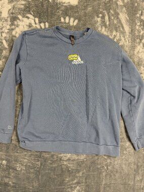 Adidas Blue Crewneck Sweatshirt XL Emoji Smiley Graphic Cotton Blend